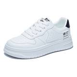 Zapatos De Tenis De Plataforma Informales Blancos Para Mujer