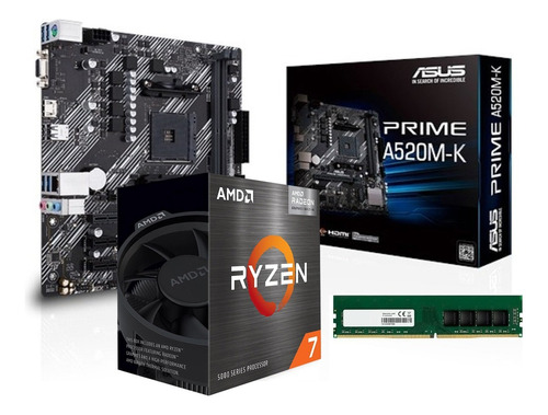 Combo Actualizacion Ddr4 Ryzen 7 5700g + A520m + 8gb Ram