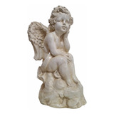 Angel Pensador Querubin Estatua Para Decoración Hogar 42 Cm 