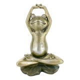 Estatua De Rana De Yoga  Zen Garden Lotus Pose Décor Interi