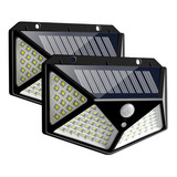 Luz Panel Solar 100 Led Con Sensor De Movimientos !! Color De La Carcasa Negro Color De La Luz Blanco Frío