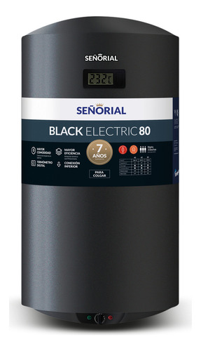 Termotanque Eléctrico Señorial Black Tsbe-80 Negro 80 L