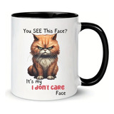 Missdaisy-taza De Cerámica Con Cara De Gato Gruñón, Taza De 