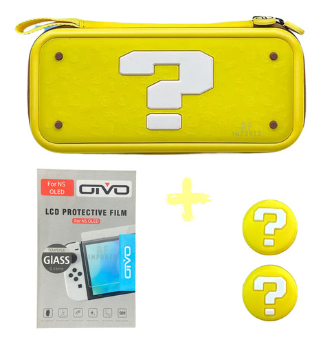 Case Bag Estojo Nintendo Switch Mario+ Película Oled+ Grips 