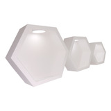 Trio De Nicho Led Colmeia Sextavado Hexagonal Branco Mdf