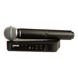 Microf Inalambrico Vocal Con Beta58 Shure Blx24 Color Negro