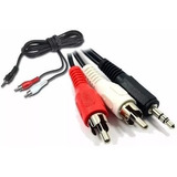 Cable Audio Estéreo Auxiliar Mini Plug Jack A 2 Rca 3 Mts   