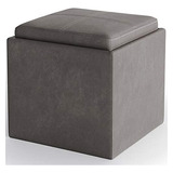 Simplihome Rockwood 17 Inch Wide Square Cube Storage Ottoma.