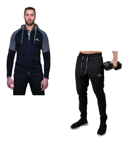 Conjunto Deportivo! Campera Hombre Evol +pantalon Microfibra