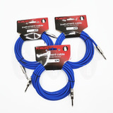 Paquete De 3 Cables Kirlin Instrumento Ipc-241pn 6mts. Azul