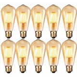 Pack X10 Ampolletas Filamento Led Edison 4w Retro Vintage