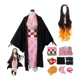 Demon Slayer Cosplay Kimono Traje Para Niños-nezuko/tanjirou