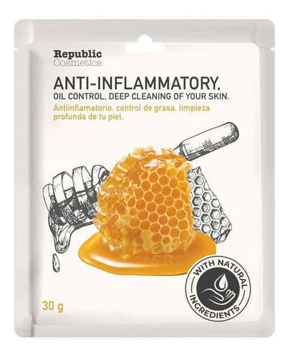 Mascarilla Anti-inflammatory Republic Cosmetics 6 Piezas