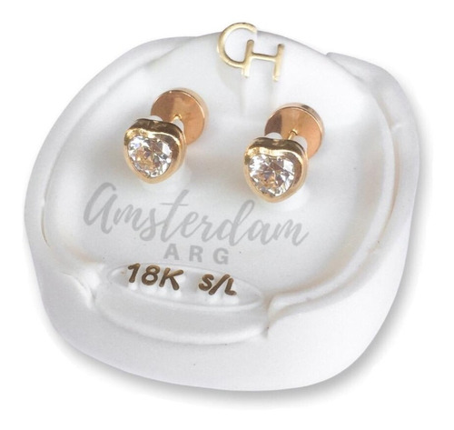 Abridores De Oro 18kt Marca Ch Corazon 784 ..amsterdamarg...