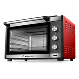 Horno Eléctrico Con Anafe Ultracomb 55 Litros Rojo Uc-55acn