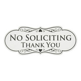 Letrero Con Frase En Ingles No Soliciting Thank You