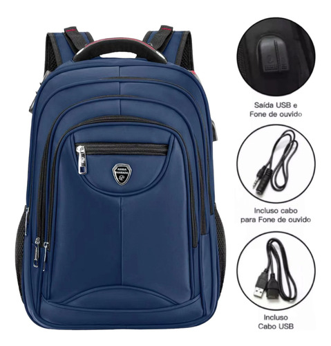 Mochila Masculina Grande Reforçada Notebook Impermeável 50l 