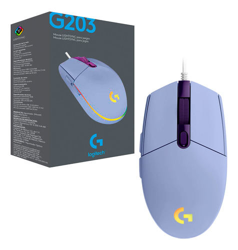 Mouse Gamer Usb Logitech G203 Lightsync 8000dpi 6 Botones