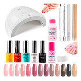 Kit Semipermanente Manicura Uñas Esmalte Gel Cabina Uv Led