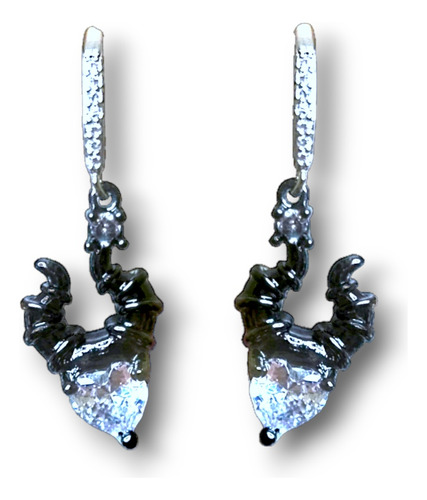 Aretes Malefica Corazon Oro Negro Gotico Original S925 Dtup®