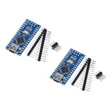 2x Placa Arduino Nano Conector V3 Pino Não Soldado Atmega168