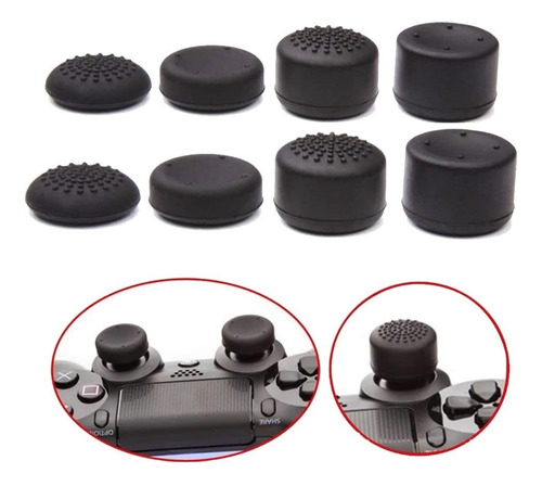 Kit 8 Grips Controle Ps4 Ps5  Extensores Analógicos Borracha