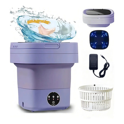 Mini Lavadora Plegable Portatil Color Violeta Antibacterial 8l Lavadora Portátil De Ropa Lavadora Pequeña Limpieza Profunda Lavadora Con Centrifugado Adecuado Para Apartamento Hogar Dormitorios | Envío gratis