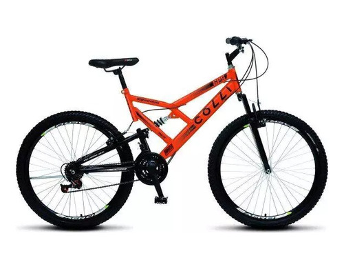 Bicicleta Gps Aro 26 Laranja Colli 21marchas Dupla Suspensão