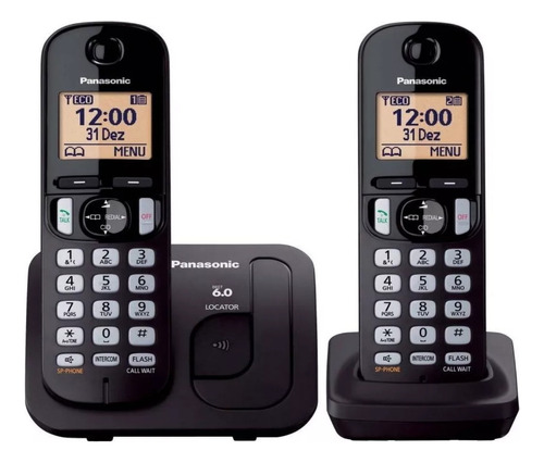 2 Teléfonos Inalámbricos Panasonic Kx-tgc212 Dect 6.0 Negro