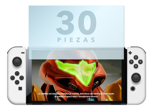 Paquete 30 Pzs Cristal Templado P/ Switch Oled Lite Estandar