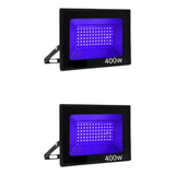 2 Refletor Fluorescente 400w Luz Negra Efeito Neon Bivolt 