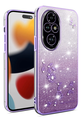 Funda Para Honor 200 Pro Con Diamantes Decorativos - Material Tpu, Estilo Elegante Para Mujeres