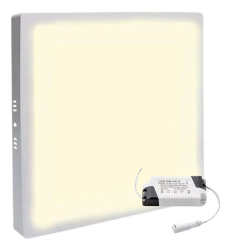 Plafon Painel Led 25w Sobrepor Quadrado 3000k Cor Amarelo 110v/220v