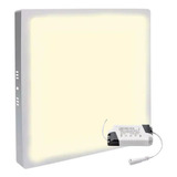 Plafon Painel Led 25w Sobrepor Quadrado 3000k Cor Amarelo 110v/220v