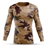 Camisa Segunda Exercício Pele Camuflada Marrom Masculina