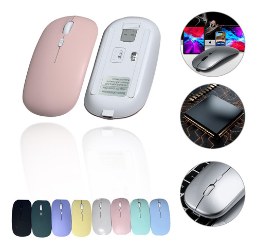 Mouse De Modo Duplo Sem Fio Bluetooth Recarregável Portátil