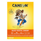 Bloco Canson Vegetal Liso A4 60g/m2 50 Folhas