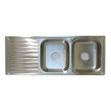 Tarja Doble Empotrar Acero Inox 120x50x16 Cm Monomando Izq