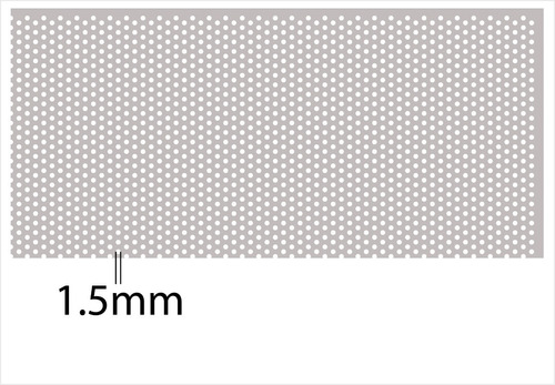 Rejilla Lámina Perforada 1.5mm Cal. 18 Acero Carbón 1x1mt.