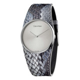 Reloj Calvin Klein Spellbound Original Para Dama K5v231q4 Color De La Correa Gris Oscuro Color Del Bisel Plateado Color Del Fondo Gris