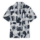 Camisa Hawaiana Unisex Cat V2, Camisa De Playa For Verano