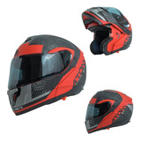 Casco Abatible Moto Mt Helmets Atom Sv Adventure Rojo/ Gris Color Rojo Tamaño Del Casco M (57-58 Cm)