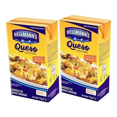 Aderezo de queso cheddar Hellmans de 1L por 2 unidades | MercadoLibre