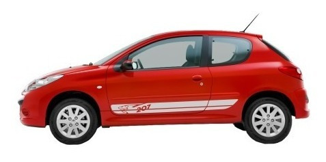 Kit 3 Adesivos Sport Peugeot 207 Lion Faixa Lateral