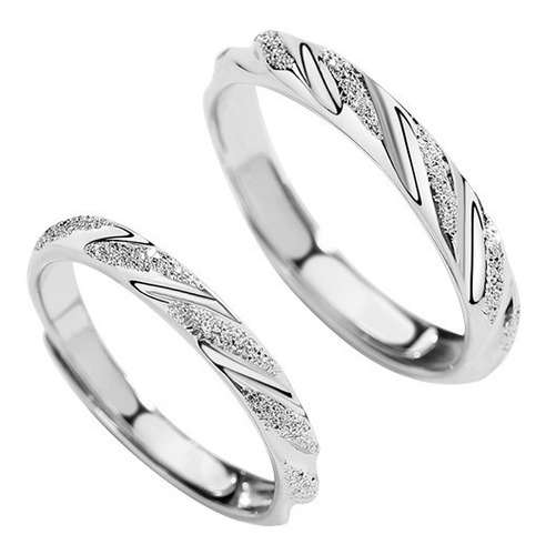 Anillos Duo Promesa Matrimonio Compromiso Esmeril Plata 925