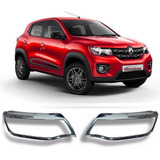 Moldura Aplique Farol Principal Renault Kwid Cromado Vo6