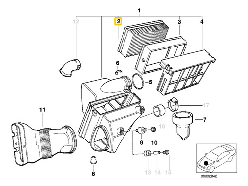 Filtro Aire Para Bmw Z3 E36 2 M52 Foto 2