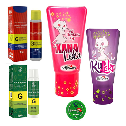 Kit Sexyshop Lubrificantes Femininos Masculinos Xana Loka