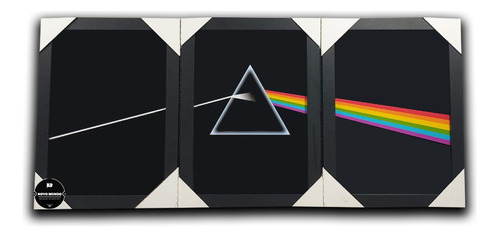 Quadro Pink Floyd Dark Side Of The Moon Trio C/ Acetato A4