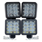 Faro Led 16  Led Cuadrado 48w Camion Agro 4x4 Cuatri Kit X4